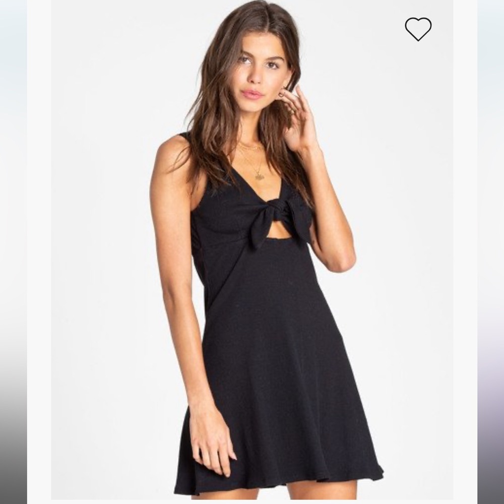 Black Billabong Mini Dress with Cute Front Tie